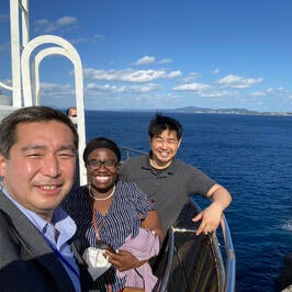 Fellows at a lighthouse